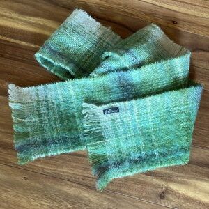 St Albans Mohair Scarf Green Plaid